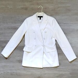 White Oversized Double-Breasted Blazer